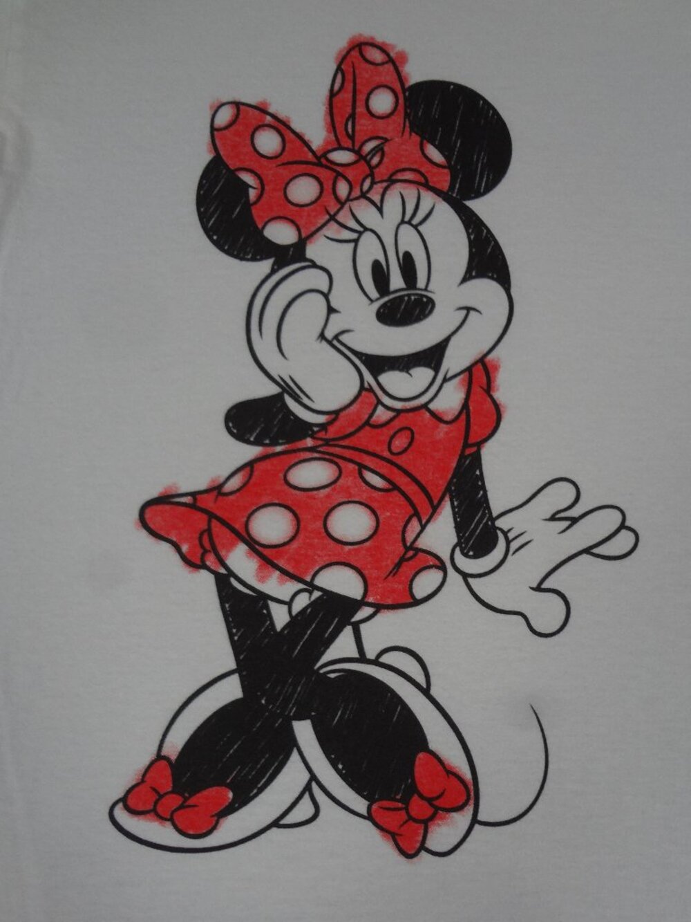 DISNEY MINNIE MOUSE POLKA DOT DRESS WHITE SMALL T-SHIRT L992